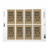 Stylish Rustic Bold Homemade with Love Faux Kraft ラベル (フルシート)
