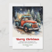 Stylish rustic Christmas scene watercolor festive  シーズンカード (正面)
