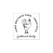 Stylish Rustic Custom Farm Name | Information Egg  ラバースタンプ (インプリント)