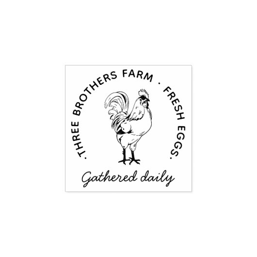 Stylish Rustic Custom Farm Name | Information Egg  ラバースタンプ (インプリント)