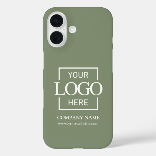 Stylish Sage Green Business Company Logo Apple Case-Mate iPhoneケース (裏面)
