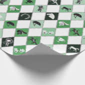 Stylish Sage Green Equestrian Diamond Pattern ラッピングペーパー (角)