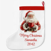 Stylish Santa Claus Editable Christmas Stocking ラージクリスマスストッキング (裏面)