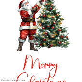 Stylish Santa Claus Rustic Vintage Christmas Tag ギフトタグ