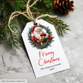 Stylish Santa Claus Rustic Vintage Christmas Tag ギフトタグ