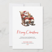 Stylish Santa Claus Watercolor Christmas Greeting  シーズンカード (正面)