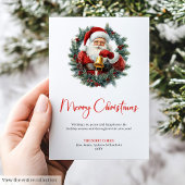 Stylish Santa Claus Watercolor Christmas Greeting  シーズンカード