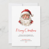 Stylish Santa Claus Watercolor Christmas Greeting  シーズンカード (正面)