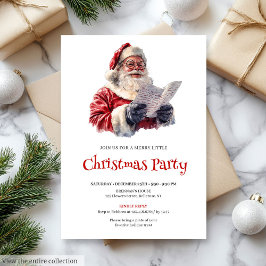 Stylish Santa Modern Festive Holiday Invitation 招待状