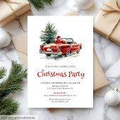 Stylish Santa Pine Wreath Office Party Invitation 招待状