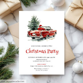 Stylish Santa Pine Wreath Office Party Invitation 招待状