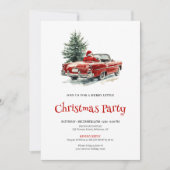 Stylish Santa Pine Wreath Office Party Invitation 招待状 (正面)