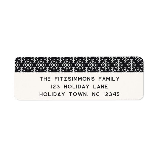 Stylish Scandi Black & White Return Address Labels ラベル (正面)
