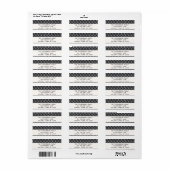 Stylish Scandi Black & White Return Address Labels ラベル (フルシート)