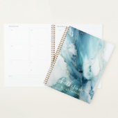 Stylish Script Blue&Gold Marble Custom Name プランナー手帳 (ディスプレー)