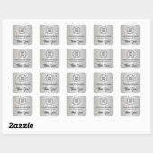 Stylish Script Business Logo Thank You Silver スクエアシール (シート)