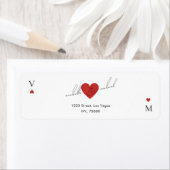 Stylish Script Casino Vegas Wedding Return Address ラベル (インサイチュ)