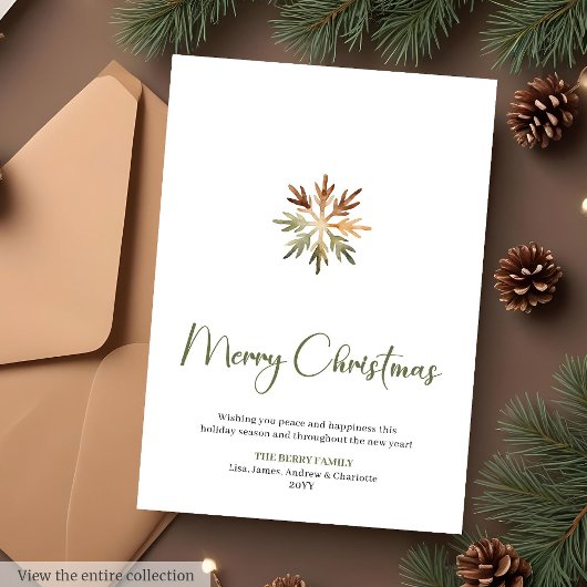 Stylish Script Font Cozy Christmas Greeting Card シーズンカード