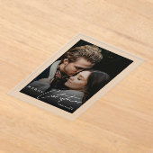 Stylish Script Minimalist 1 Photo Christmas Card アクリル招待状 (レイダウン)