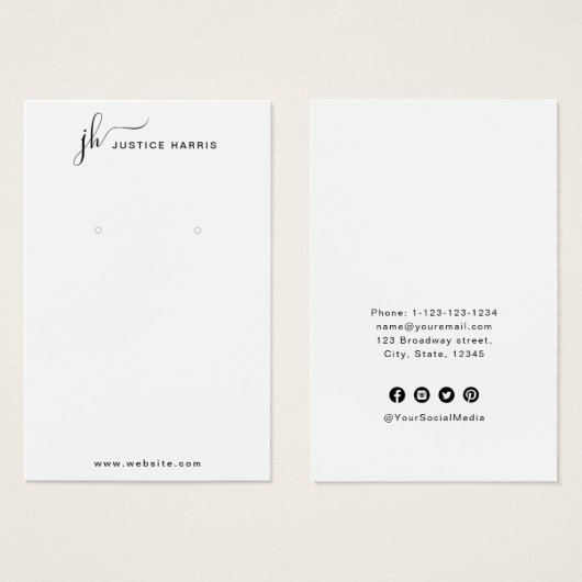 Stylish Script Monogram Modern Professional (正面&裏面)