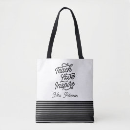 Stylish Script Teach Love Inspire Teacher トートバッグ