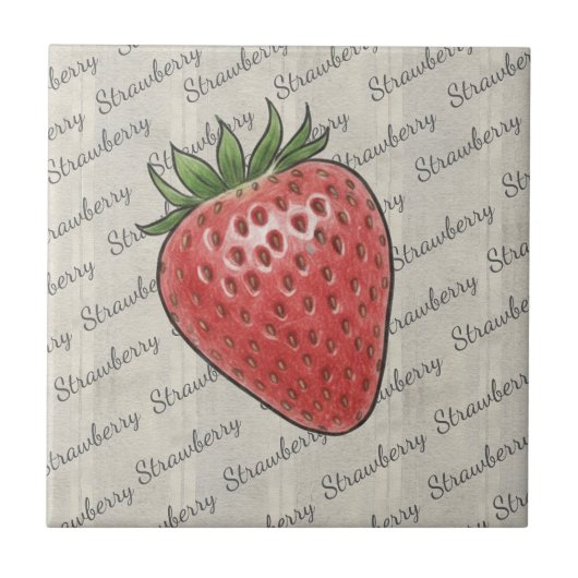 Stylish script text based background Strawberry タイル (正面)