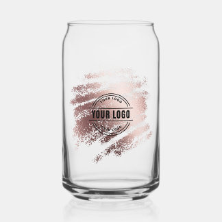 Stylish Shiny Bronze Business Logo Guest ガラス缶