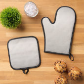 Stylish Silver Oven Mitt with Matching Pot Holder 鍋つかみ&鍋敷きセット (トップダウン)