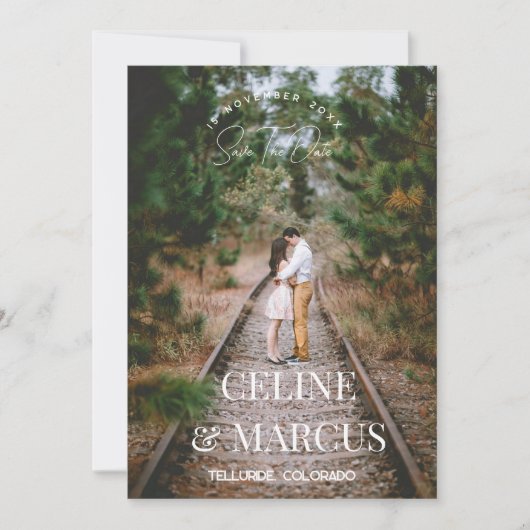 Stylish Simple Full Photo Double-sided セーブザデート (正面)