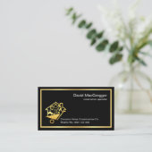 Stylish Simple Gold Handyman Tools Frame 名刺 (スタンド正面)