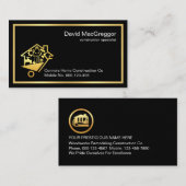 Stylish Simple Gold Handyman Tools Frame 名刺 (正面/裏面)