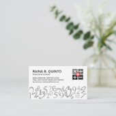 Stylish Simple Numbers Accountant 名刺 (スタンド正面)