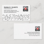 Stylish Simple Numbers Accountant 名刺 (正面/裏面)