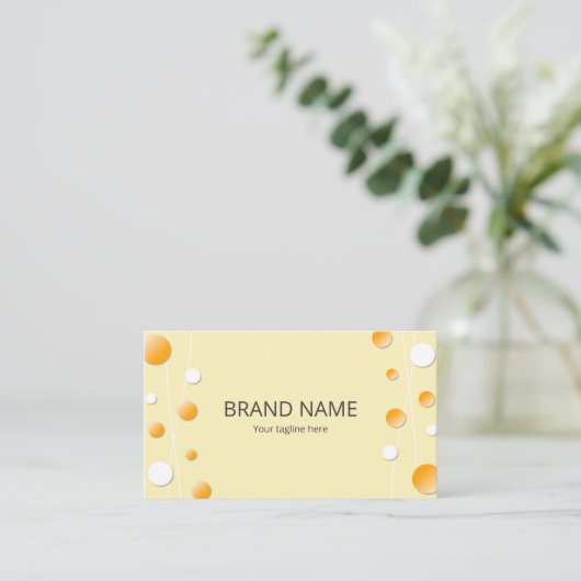 Stylish Simple Orange Yellow Dot Pattern Frame 名刺 (スタンド正面)