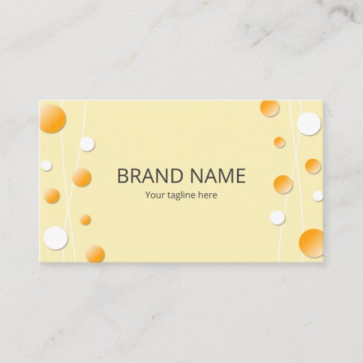 Stylish Simple Orange Yellow Dot Pattern Frame 名刺 (正面)