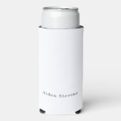 Stylish Simple Plain Black & White Minimalist Name スリム缶クーラー (Seltzer正面)