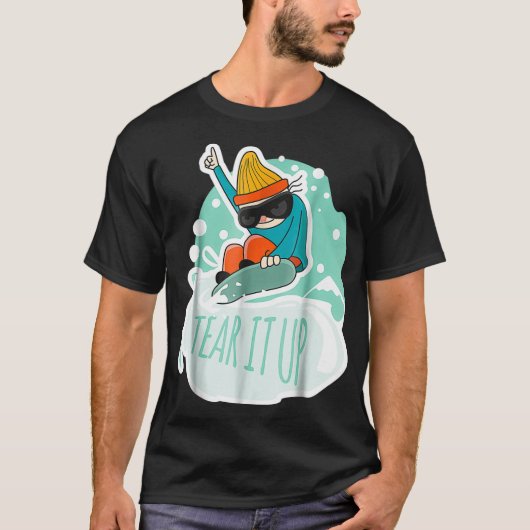 Stylish Snowboarding Tear It Up Gift Tee Tシャツ (正面)