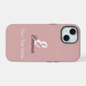 Stylish Solid Color Customizable Protective Cover iPhone 15ケース (裏面横)