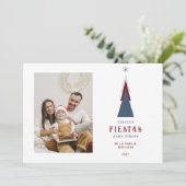 Stylish Spanish Colorful Christmas Tree Photo  シーズンカード (スタンド正面)