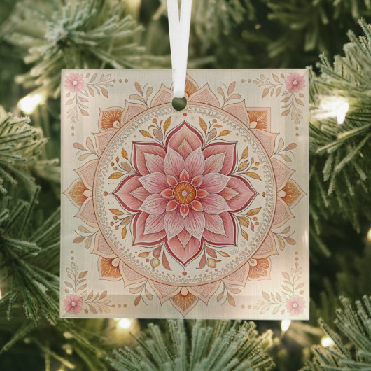 Stylish Square Glass Ornament Perfect Holiday Gift ガラスオーナメント (インサイチュ)