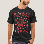 Stylish St. Valentines Day Black  Tシャツ (正面)