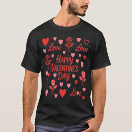 Stylish St. Valentines Day Black  Tシャツ