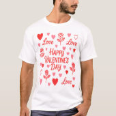 Stylish St. Valentines Day White   Tシャツ (正面)