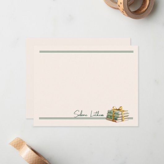 Stylish Stacked Books Multipurpose Flat   ノートカード (正面/裏面インサイチュ)