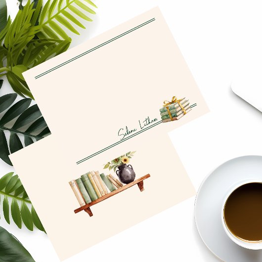 Stylish Stacked Books Multipurpose Flat ノートカード