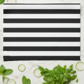 Stylish Striped White and Black Kitchen Towel キッチンタオル (折り畳み)