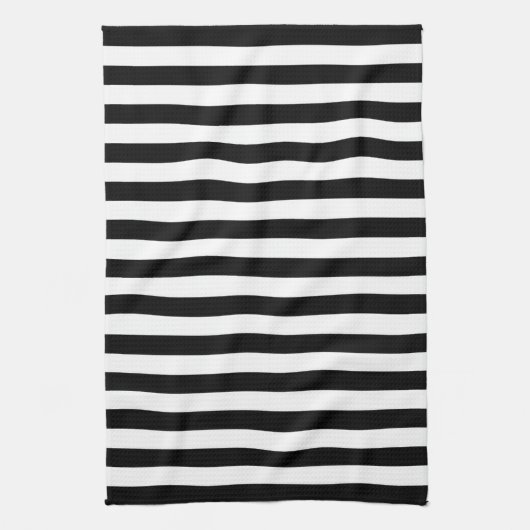 Stylish Striped White and Black Kitchen Towel キッチンタオル (縦)