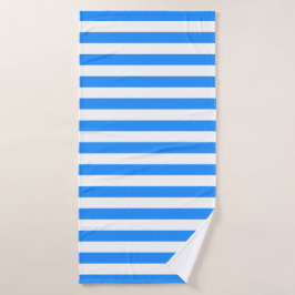 Stylish Striped White and Bright Blue バスタオル