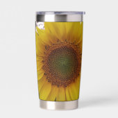 Stylish Sunflower Print 保温保冷タンブラー (左面)