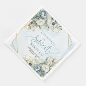 Stylish Sweet 16th Blue Floral Greenery Napkins (コーナー)